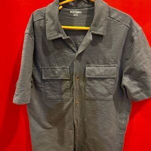 Old Navy Gray Button-Up Shirt L(10/12)